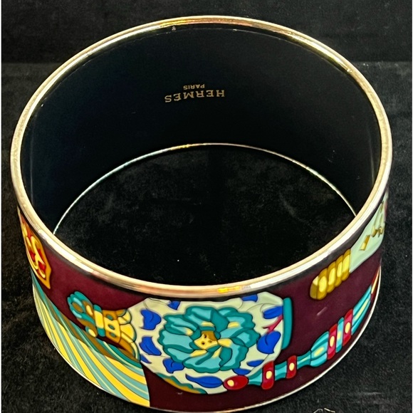 Hermes Extra Wide Bangle Enamel Bangle Size XS w/COA - Picture 4 of 10